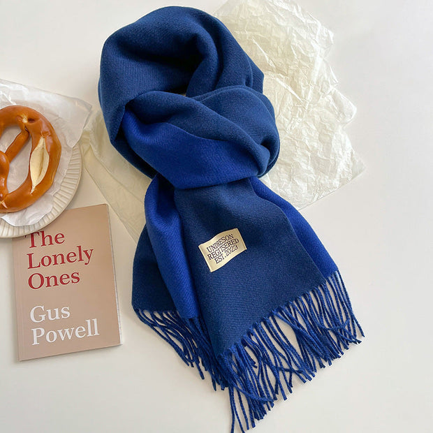 Reversible Scarf in Soft Faux Cashmere with Elegant Fringes for Women and Men – Ideal Unisex Accessory for Winter