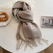 Reversible Scarf in Soft Faux Cashmere with Elegant Fringes for Women and Men – Ideal Unisex Accessory for Winter