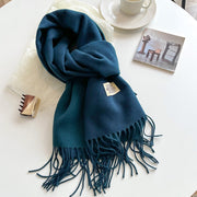 Reversible Scarf in Soft Faux Cashmere with Elegant Fringes for Women and Men – Ideal Unisex Accessory for Winter