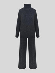 Women's Knitted Set Astrid with Turtleneck Sweater and Wide Pants – Elegant and Versatile Comfort