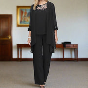Women's 3-Piece Cotton Suit Set – Blazer, Shirt, and Elegant Pants for a Professional Look