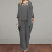 Women's 3-Piece Cotton Suit Set – Blazer, Shirt, and Elegant Pants for a Professional Look