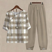 Women's Suit Set Katarina - Flowing Blouse and Elegant Wide Pants, Comfortable and Trendy, Sizes S to XXL