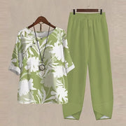 Women's Suit Set Katarina - Flowing Blouse and Elegant Wide Pants, Comfortable and Trendy, Sizes S to XXL