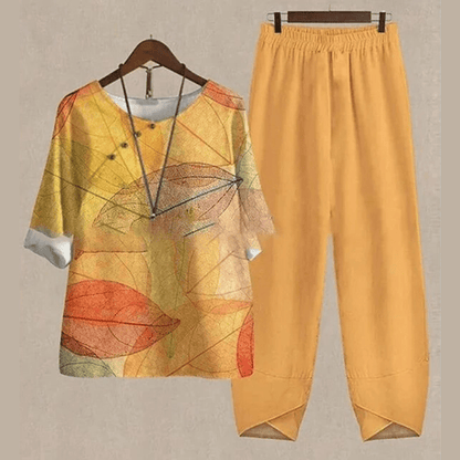 Ensemble Tailleur Femme Katarina - Blouse Fluide et Pantalon Large Élégant, Confortable et Tendance, Tailles S à XXL