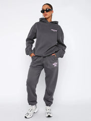 Oversized Cotton Tracksuit Set for Women – Spacious Hoodie and Trendy Joggers, Comfort and Casual Elegance