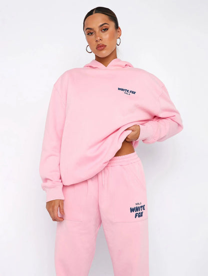 Ensemble de Survêtement Oversized en Coton pour Femme – Hoodie Spacieux et Joggers Tendance, Confort et Élégance Décontractée