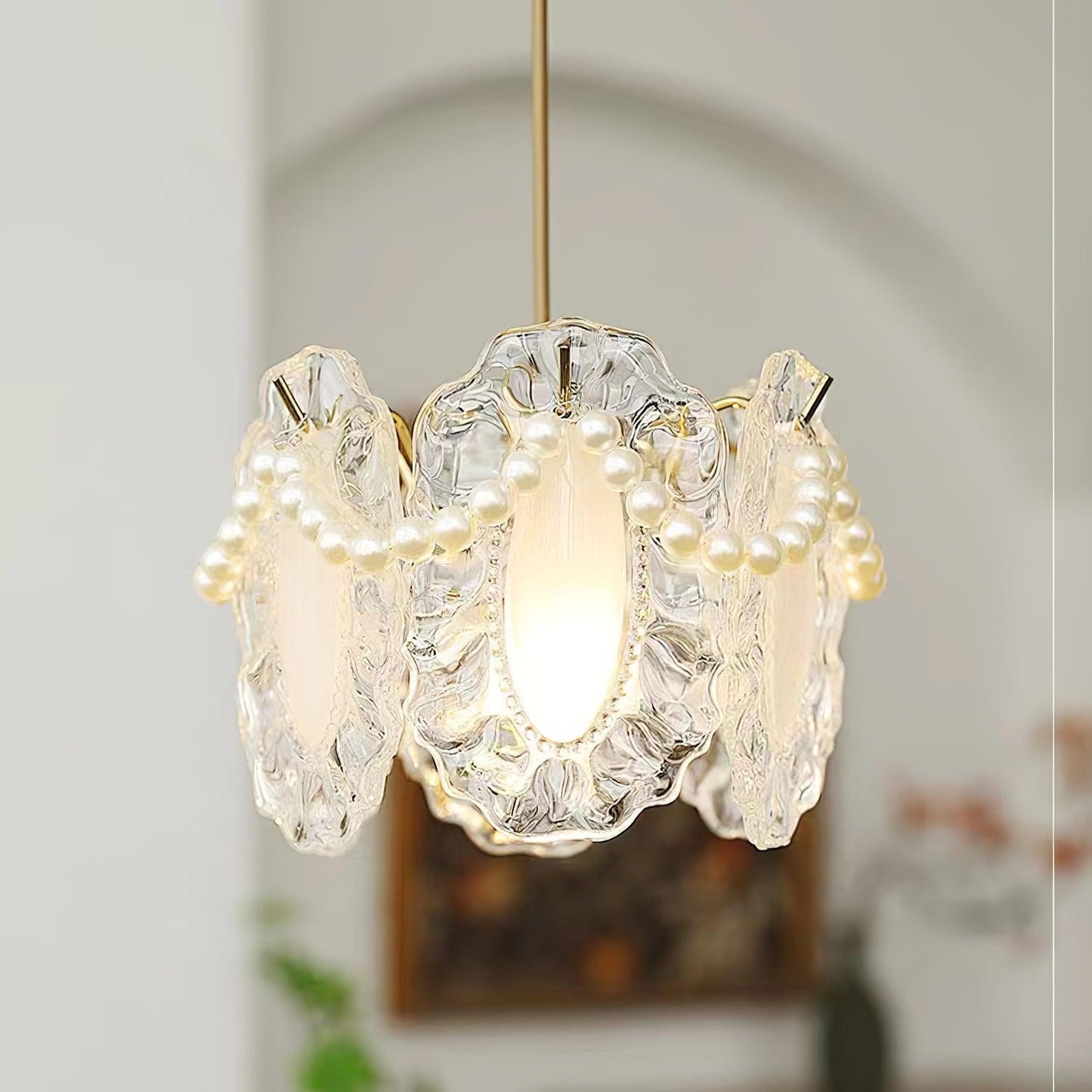 Suspension en verre floral au design élégant – Illuminez votre espace avec la beauté LED inspirée de la nature