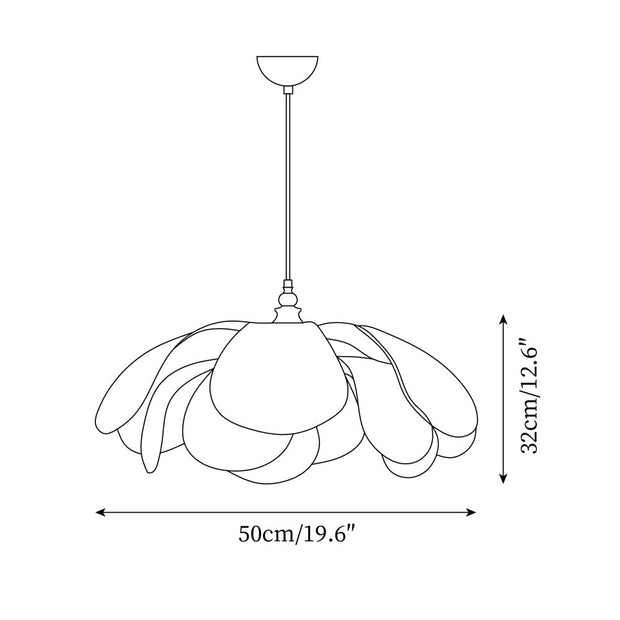 Suspension Florina – Design Floral Élégant, Parfaite pour Ampoules LED (E26/E27)
