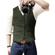Elegant Men's Vest in Wool and Polyester, Sleeveless Men's Vest, Ideal for Chic and Casual Look