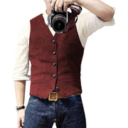 Elegant Men's Vest in Wool and Polyester, Sleeveless Men's Vest, Ideal for Chic and Casual Look