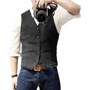 Elegant Men's Vest in Wool and Polyester, Sleeveless Men's Vest, Ideal for Chic and Casual Look