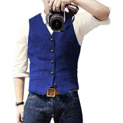 Elegant Men's Vest in Wool and Polyester, Sleeveless Men's Vest, Ideal for Chic and Casual Look