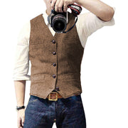 Elegant Men's Vest in Wool and Polyester, Sleeveless Men's Vest, Ideal for Chic and Casual Look