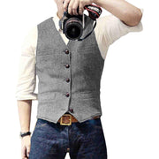 Elegant Men's Vest in Wool and Polyester, Sleeveless Men's Vest, Ideal for Chic and Casual Look