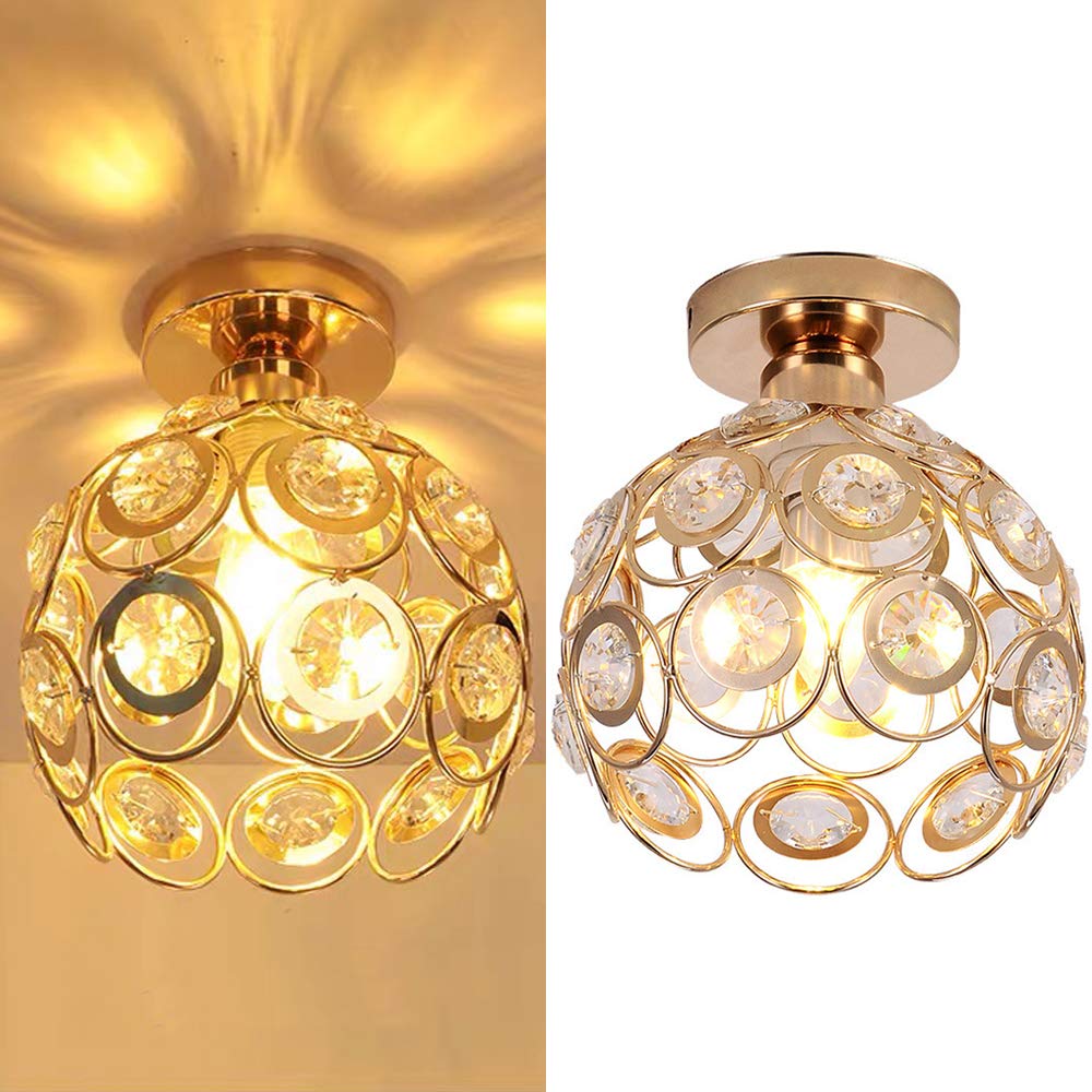 Luxe gouden ganglamp – elegante kroonluchter van kristal en goud om uw decoratie te verfraaien