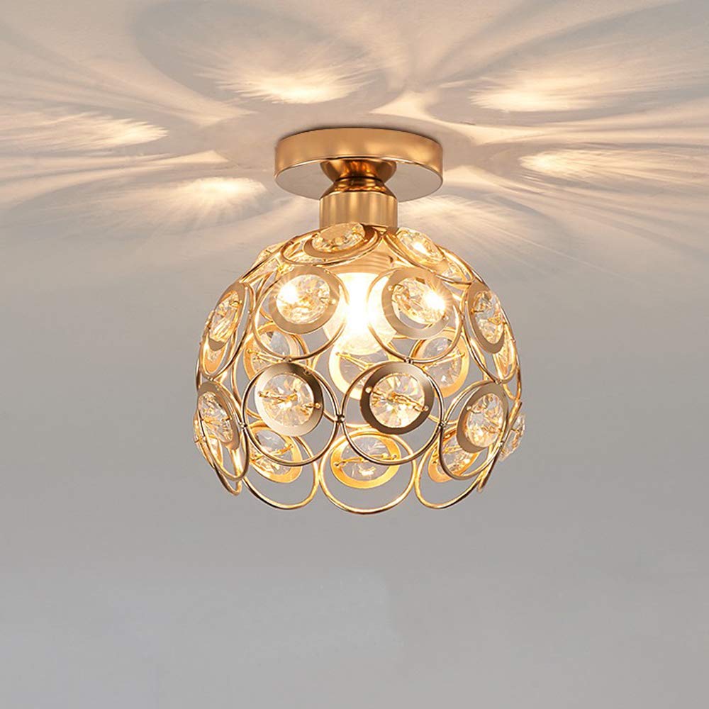 Luxe gouden ganglamp – elegante kroonluchter van kristal en goud om uw decoratie te verfraaien