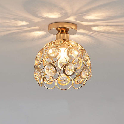 Luxe gouden ganglamp – elegante kroonluchter van kristal en goud om uw decoratie te verfraaien