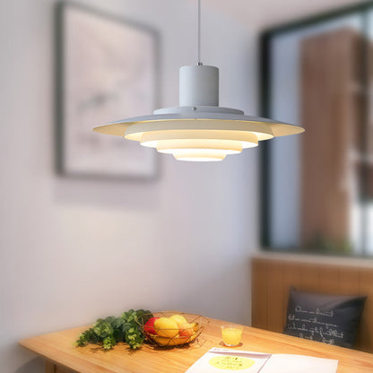 Suspension LED scandinave élégante - Élégance contemporaine en fer et aluminium