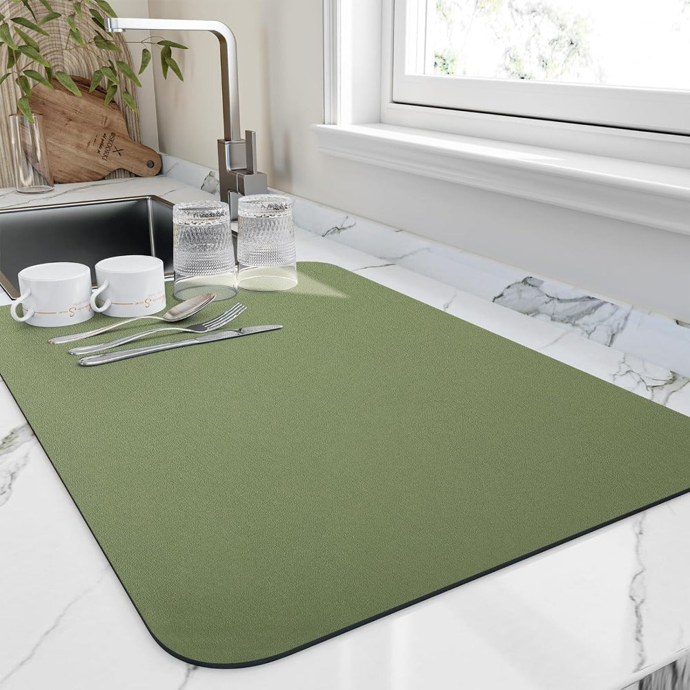 Tapis de séchage pour vaisselle super absorbant et à séchage rapide – Gain de place et très efficace