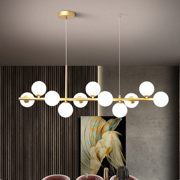 Suspension Sleek Armature – Élégance en verre et métal pour les espaces de restauration contemporains