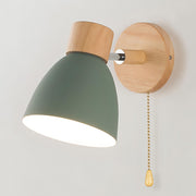 Elegant Nordic wooden wall sconce - Contemporary design with convenient pull switch and sophisticated finish