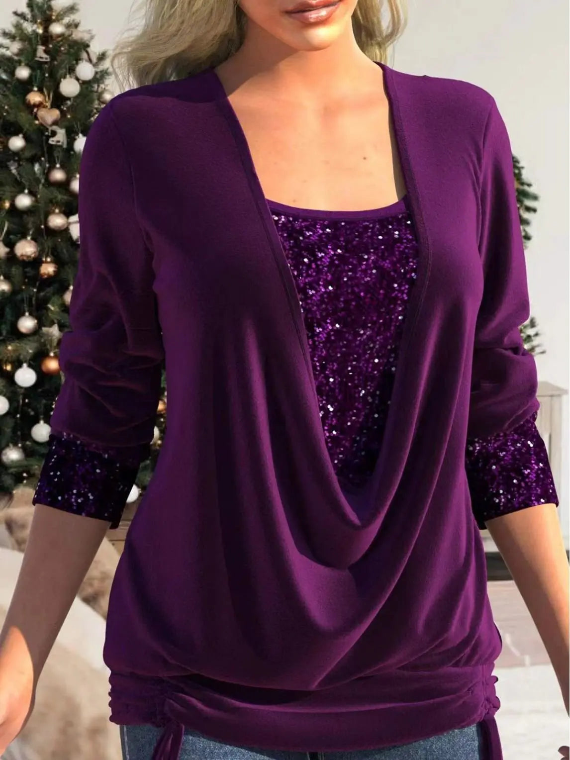 Haut à Paillettes Élégant Sophia – Top Glamour avec Confort Optimal pour Événements Spéciaux