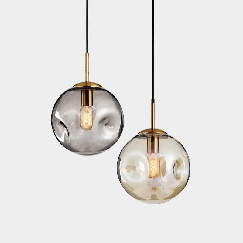 Elegant Scandinavian gold glass pendant – Embrace a refined style with a soft ambient glow