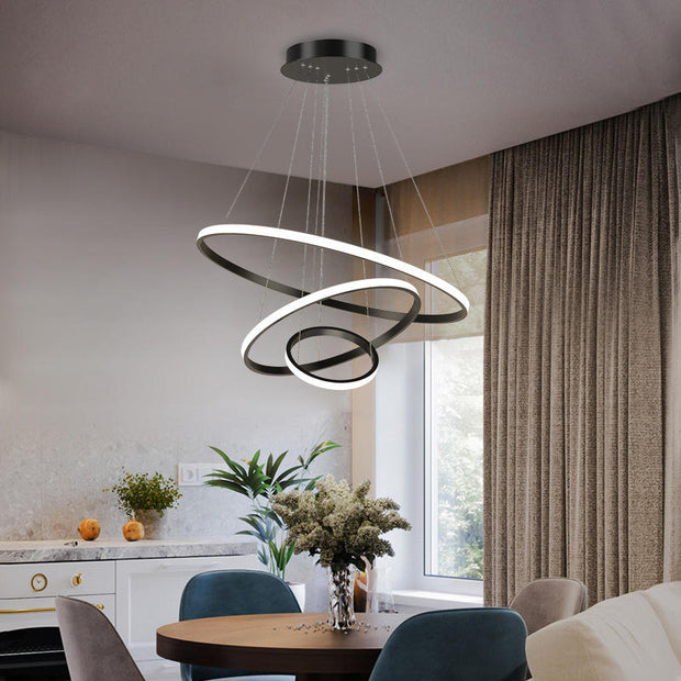 ArishaLight Contemporary Ceiling Lamp – Elegant LED Design with 3 Customizable Rings