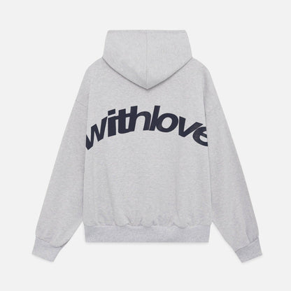 Oversized hoodie i bomull med tryck With Love – bekväm och trendig streetwear-plagg