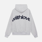 Oversize Cotton Hoodie with With Love Print – Comfortable and Trendy Streetwear Garment