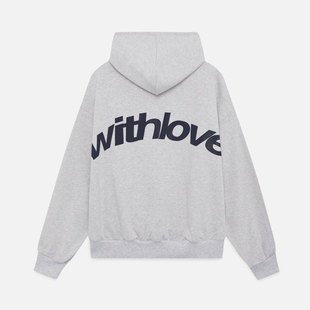 Oversize Cotton Hoodie with With Love Print – Comfortable and Trendy Streetwear Garment