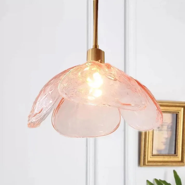 Suspension Florale Charmante – Éclairage en Verre Élégant pour Votre Chambre et Salon
