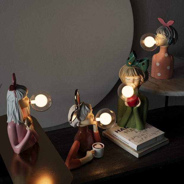 Elegant Artisan Sisters table lamp – A unique fusion of handmade wood and textile design