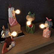 Elegant Artisan Sisters table lamp – A unique fusion of handmade wood and textile design