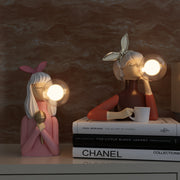 Elegant Artisan Sisters table lamp – A unique fusion of handmade wood and textile design