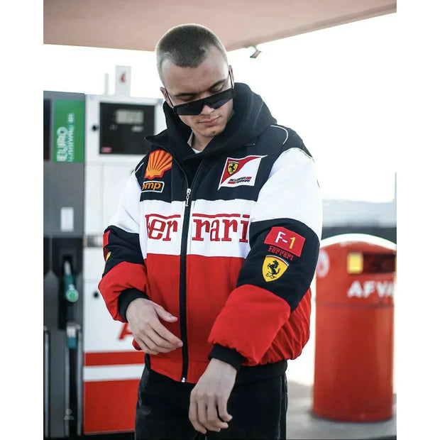 Veste de course Ferrari classique – Mode de sport automobile unisexe intemporelle