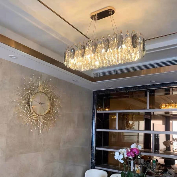 Elegant K9 crystal chandelier – Dazzling rose gold LED light with dimmable function (Available in different sizes)