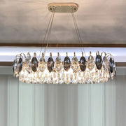 Elegant K9 crystal chandelier – Dazzling rose gold LED light with dimmable function (Available in different sizes)