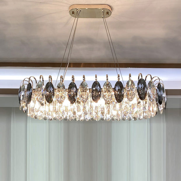 Elegant K9 crystal chandelier – Dazzling rose gold LED light with dimmable function (Available in different sizes)