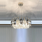Elegant K9 crystal chandelier – Dazzling rose gold LED light with dimmable function (Available in different sizes)