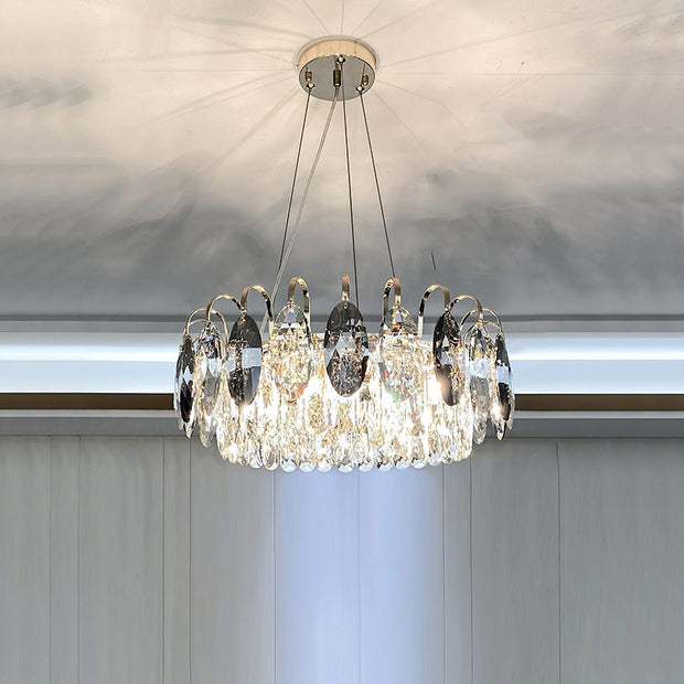 Elegant K9 crystal chandelier – Dazzling rose gold LED light with dimmable function (Available in different sizes)