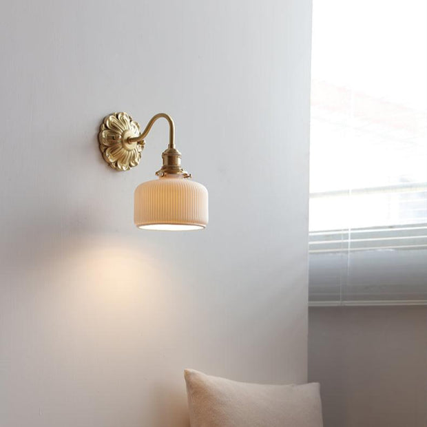 Elevate your space with our beautiful brass and ceramic wall sconce – A touch of classic elegance for timeless interiors
