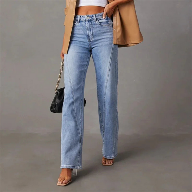 Women's High Waist Flared Black Denim Jeans – Comfort and Elegance for Everyday, Available in Multiple Sizes