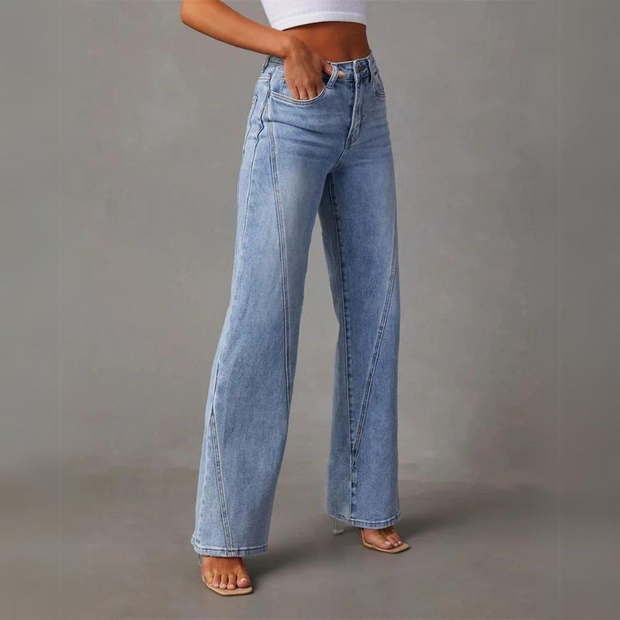 Women's High Waist Flared Black Denim Jeans – Comfort and Elegance for Everyday, Available in Multiple Sizes