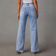 Women's High Waist Flared Black Denim Jeans – Comfort and Elegance for Everyday, Available in Multiple Sizes