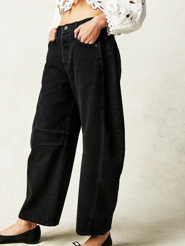Jean Large Women Leopard Print Mid-High Waist - Comfortable and Trendy Wide Pants