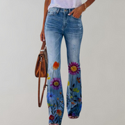 Comfortable Flared Jeans for Women - Bright Prints, Size S to 3XL, Casual Style for a Trendy Summer