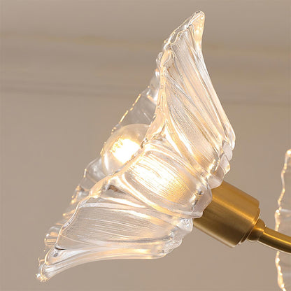 Superb Glass and Brass Chandelier Kalin – Exquisite Floral Elegance for Your Living and Dining Spaces