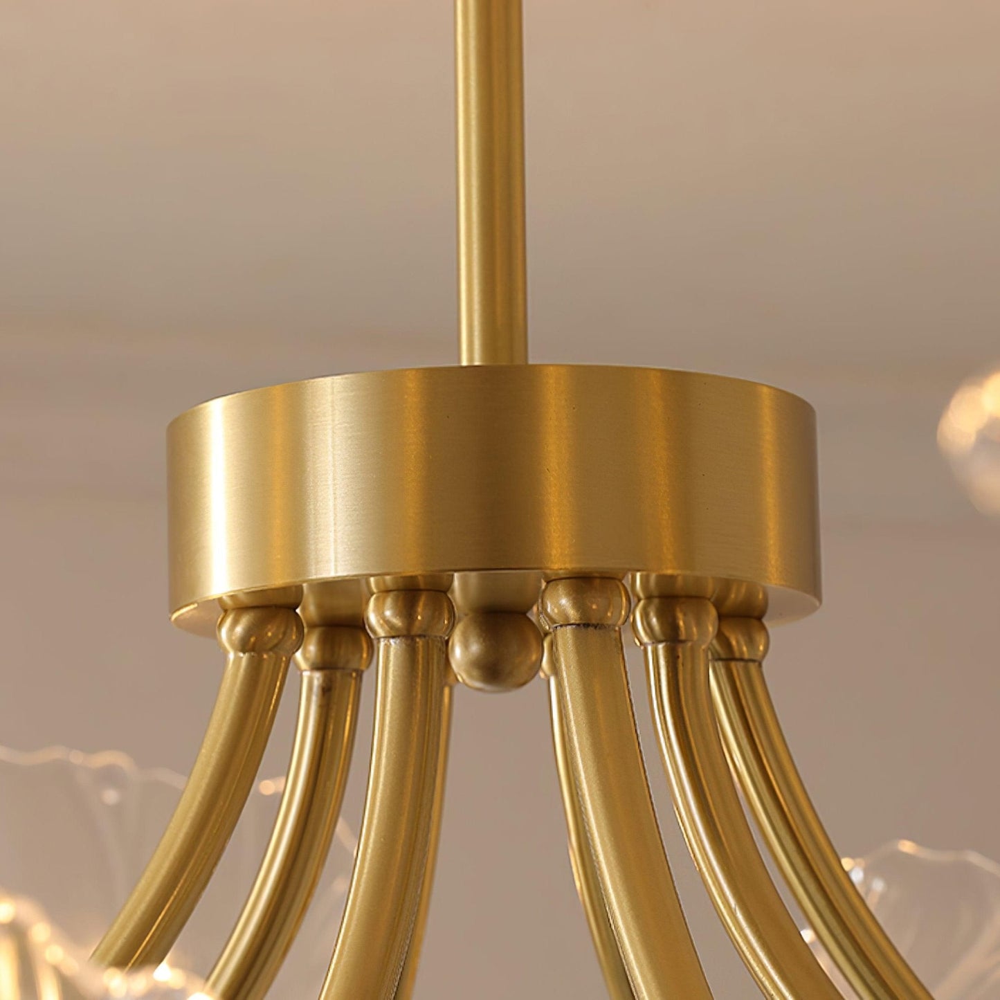 Superb Glass and Brass Chandelier Kalin – Exquisite Floral Elegance for Your Living and Dining Spaces